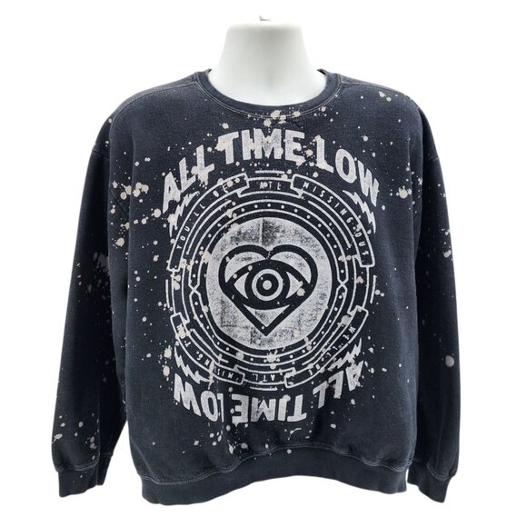 All Time Low Adult XL Sweatshirt Gildan Premium Splatter Missing You Graphic Tie - Picture 1 of 11